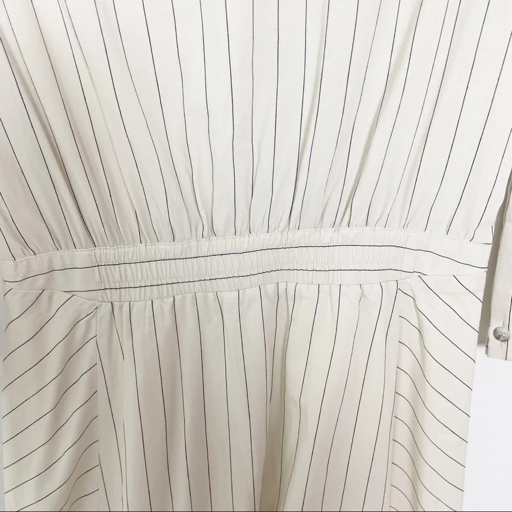 Ba&sh Sami Striped Shirt Long Sleeve Maxi Dress in Ecru Cream Medium Casual - Picture 6 of 9